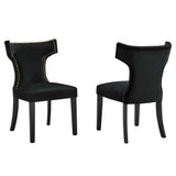 Curve Performance Velvet Dining Chairs Set of 2 by Lefancy