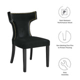 Curve Performance Velvet Dining Chairs Set of 2 by Lefancy