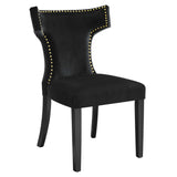 Curve Performance Velvet Dining Chairs Set of 2 by Lefancy