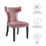 Curve Performance Velvet Dining Chairs Set of 2 by Lefancy