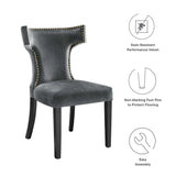 Curve Performance Velvet Dining Chairs Set of 2 by Lefancy