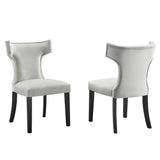 Curve Performance Velvet Dining Chairs Set of 2 by Lefancy