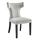 Curve Performance Velvet Dining Chairs Set of 2 by Lefancy