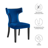 Curve Performance Velvet Dining Chairs Set of 2 by Lefancy