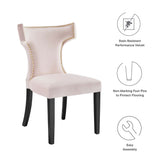 Curve Performance Velvet Dining Chairs Set of 2 by Lefancy