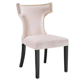 Curve Performance Velvet Dining Chairs Set of 2 by Lefancy