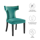 Curve Performance Velvet Dining Chairs Set of 2 by Lefancy