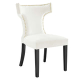 Curve Performance Velvet Dining Chairs Set of 2 by Lefancy