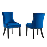 Marquis Performance Velvet Dining Chairs Set of 2 by Lefancy