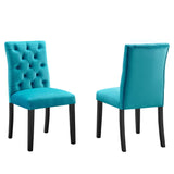 Duchess Performance Velvet Dining Chairs Set of 2 by Lefancy