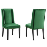 Baron Performance Velvet Dining Chairs Set of 2 by Lefancy