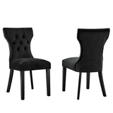 Silhouette Performance Velvet Dining Chairs Set of 2 by Lefancy