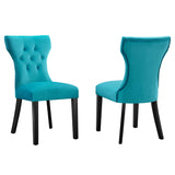 Silhouette Performance Velvet Dining Chairs Set of 2 by Lefancy