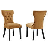 Silhouette Performance Velvet Dining Chairs Set of 2 by Lefancy