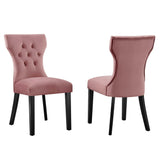 Silhouette Performance Velvet Dining Chairs Set of 2 by Lefancy