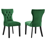 Silhouette Performance Velvet Dining Chairs Set of 2 by Lefancy