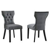 Silhouette Performance Velvet Dining Chairs Set of 2 by Lefancy