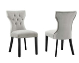 Silhouette Performance Velvet Dining Chairs Set of 2 by Lefancy