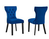 Silhouette Performance Velvet Dining Chairs Set of 2 by Lefancy