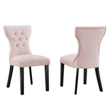 Silhouette Performance Velvet Dining Chairs Set of 2 by Lefancy