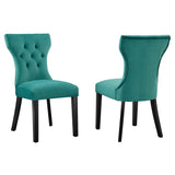 Silhouette Performance Velvet Dining Chairs Set of 2 by Lefancy