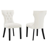 Silhouette Performance Velvet Dining Chairs Set of 2 by Lefancy