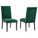 Catalyst Performance Velvet Dining Side Chairs Set of 2 by Lefancy