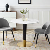 Zinque 36" Artificial Marble Dining Table by Lefancy