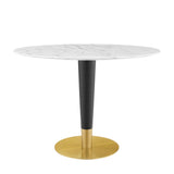 Zinque 42" Oval Artificial Marble Dining Table by Lefancy