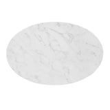 Zinque 42" Oval Artificial Marble Dining Table by Lefancy