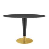 Zinque 48" Oval Artificial Marble Dining Table by Lefancy