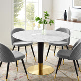 Zinque 47" Artificial Marble Dining Table by Lefancy