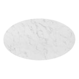 Zinque 48" Oval Artificial Marble Dining Table by Lefancy