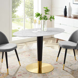 Zinque 48" Oval Artificial Marble Dining Table by Lefancy