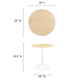 Lippa 28" Round Wood Grain Dining Table by Lefancy