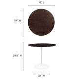 Lippa 36" Round Wood Grain Dining Table by Lefancy