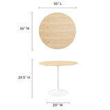 Lippa 36" Round Wood Grain Dining Table by Lefancy