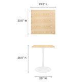 Lippa 24" Square Wood Grain Dining Table by Lefancy