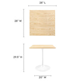 Lippa 28" Square Wood Grain Dining Table by Lefancy