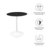 Lippa 28" Round Artificial Marble Dining Table by Lefancy