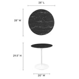 Lippa 28" Round Artificial Marble Dining Table by Lefancy