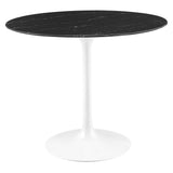 Lippa 36" Round Artificial Marble Dining Table by Lefancy