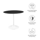 Lippa 36" Round Artificial Marble Dining Table by Lefancy