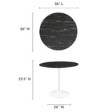 Lippa 36" Round Artificial Marble Dining Table by Lefancy