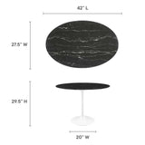 Lippa 42" Oval Artificial Marble Dining Table by Lefancy