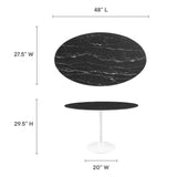 Lippa 48" Round Artificial Marble Dining Table by Lefancy