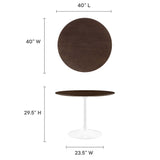 Lippa 40" Round Wood Grain Dining Table by Lefancy