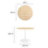 Lippa 40" Round Wood Grain Dining Table by Lefancy