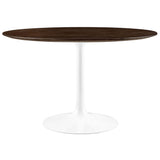 Lippa 48" Round Wood Grain Dining Table by Lefancy