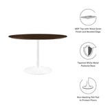 Lippa 48" Round Wood Grain Dining Table by Lefancy